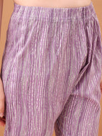 Embroidered & Floral Printed Kurta With Pant & Printed Dupatta, Lavender - Hiral Fashion - Distacart