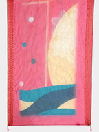 Hand Embroidered Kurta With Pant & Printed Organza Dupatta, Pink - Hiral Fashion - Distacart
