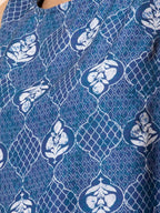 Indya Blue & White Printed A-Line Kurta - Distacart