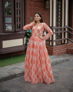 Aayaa Pure Chanderi Gown With Heavy Digital Print - Multi Color - Distacart