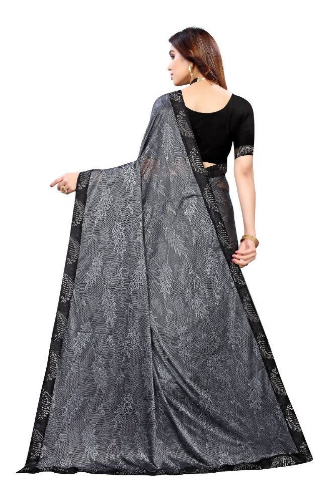Vamika Grey Malai Silk Embroidery Saree
