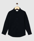 Manet Boys Full Sleeves Solid Shirt - Navy Blue