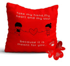 Paperholic Creations Take My Heart Printed Valentine Printed Cushion Cover