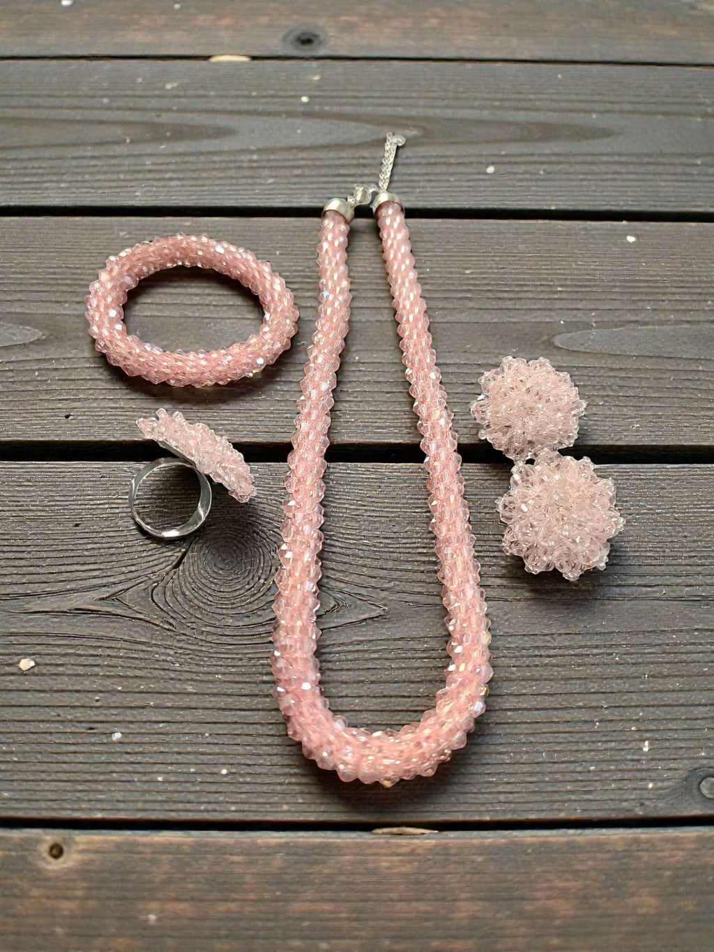 Inhanns Rangshine 4-In-1 Crystal Glam Set - Handmade - Baby Pink