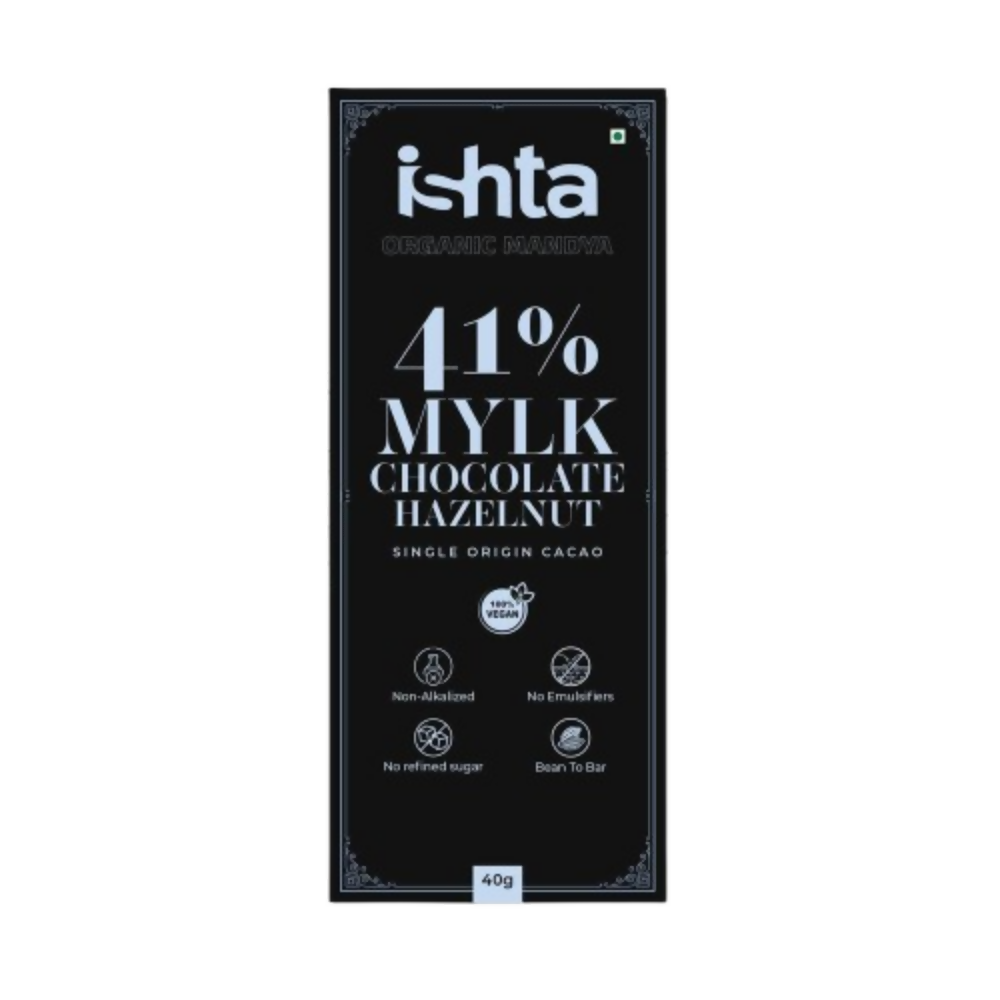 Organic Mandya 41% Mylk Chocolate with Hazelnut - Distacart