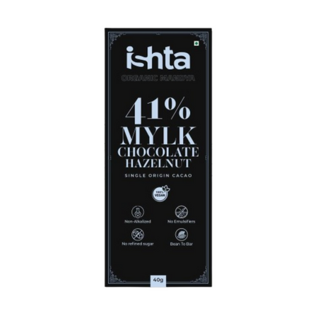 Organic Mandya 41% Mylk Chocolate with Hazelnut