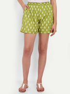 Alvano Printed Blue, Green Boxer Shorts, Night Shorts, Regular Shorts, Bermuda Shorts