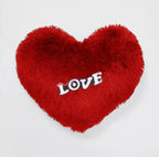 Heart Shape Pillow Fur Cushion (Red)