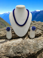 Inhanns Noor-E-Jalwa – Handmade Crystal Bead Necklace / Necklace With Earrings -Adjustable - Blue