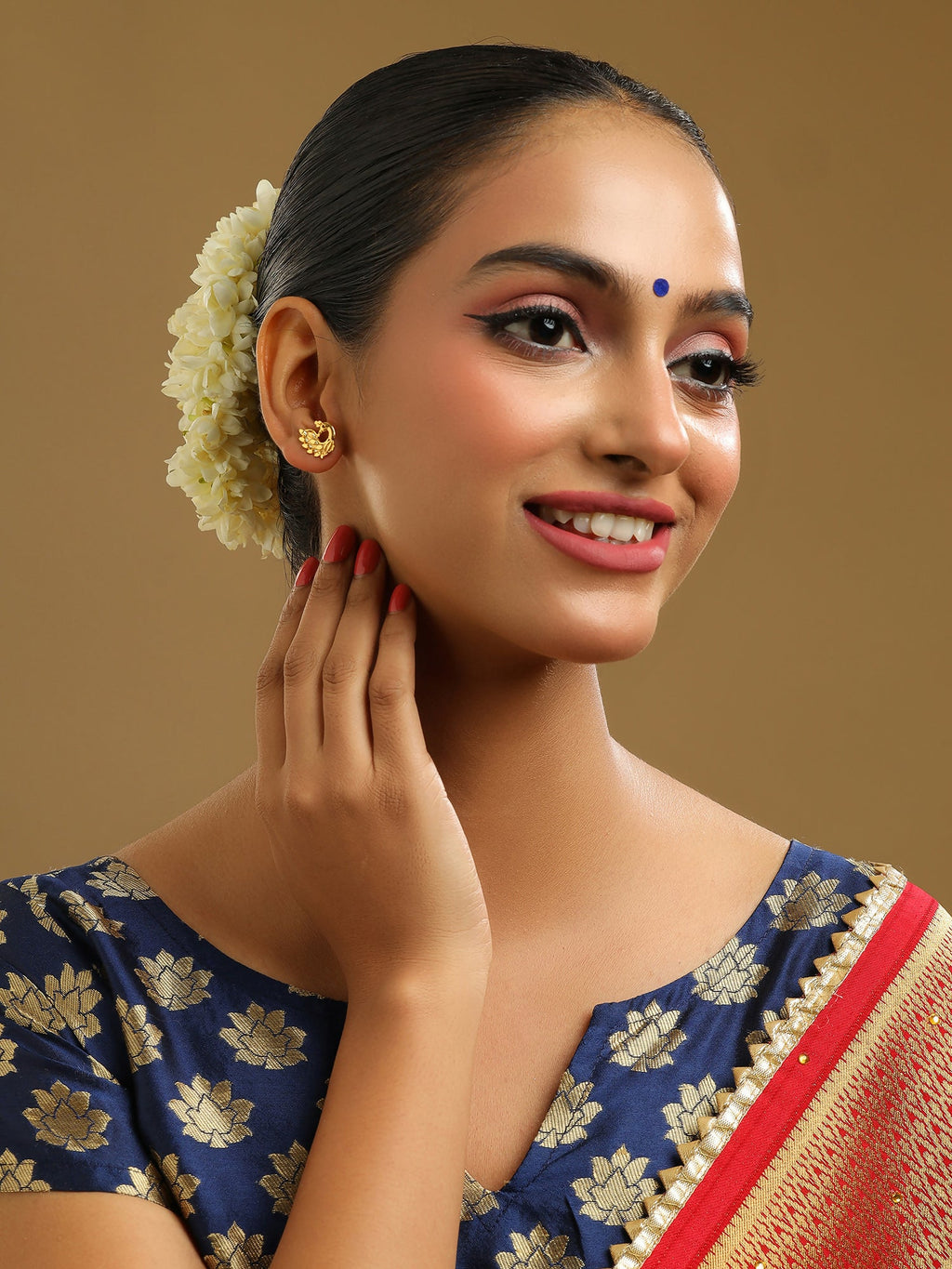 Ruby Raang Gold Peacock Earrings - Distacart