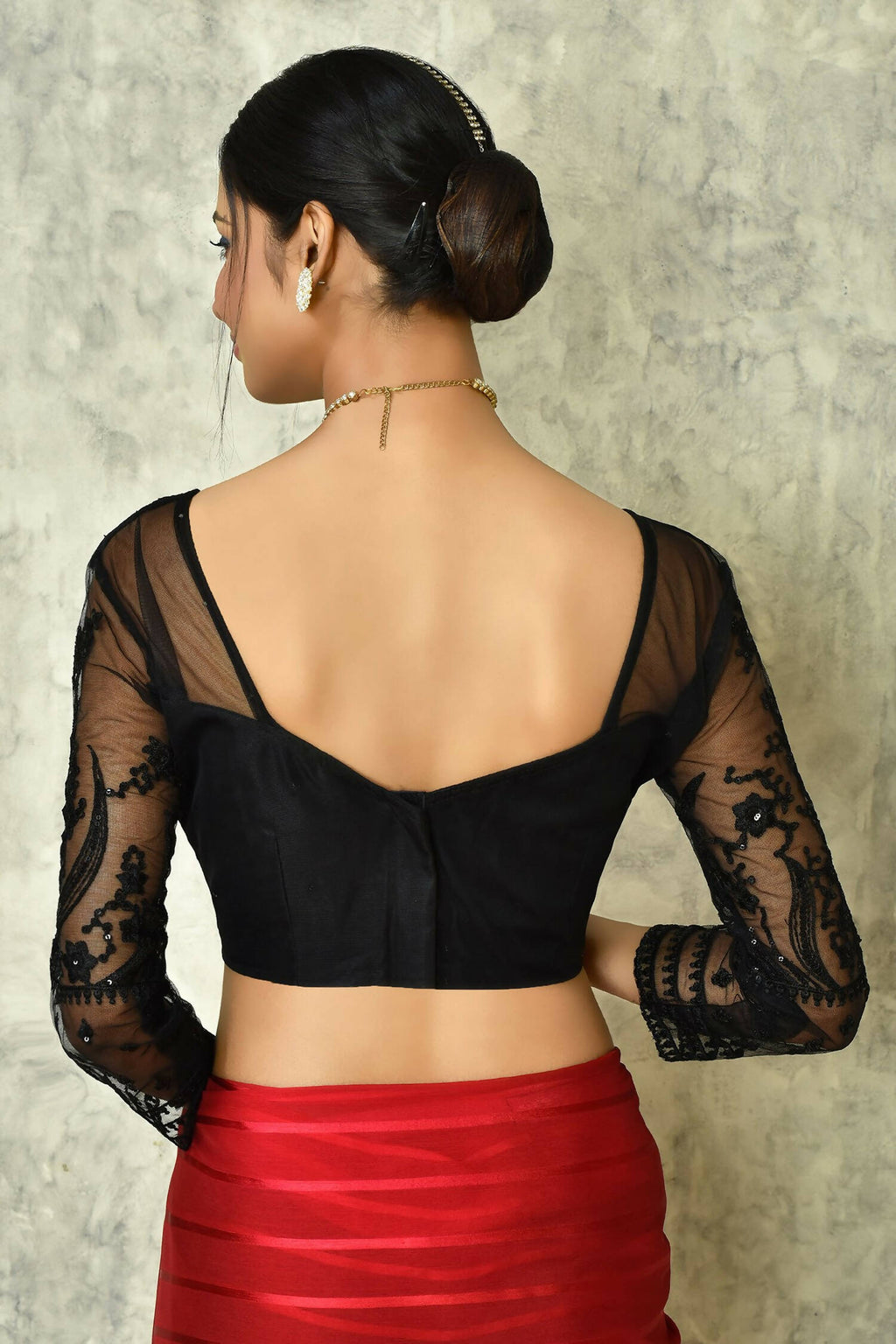 Maroon Silk Solid Designer Saree with Blouse - Purvi