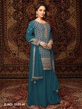 Anaita Teal Premium Embroidered Chiffon Salwar Suit - Distacart