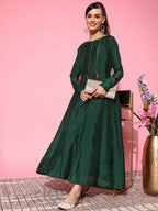 Ahalyaa Women's Traditional wear Ethnic Dress - Green - Distacart