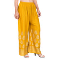 PAVONINE Mustard Color Golden Printed Rayon Fabric Sharara For Women & Girls - Distacart
