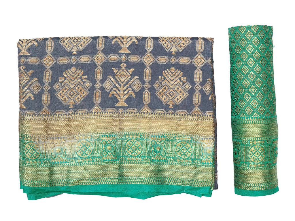 Mimosa Women's Charcoal Grey Patola Art Silk Saree - Distacart