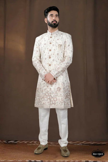 Joban Fashion Men's Base Off-White TR Kurta with Pyjama