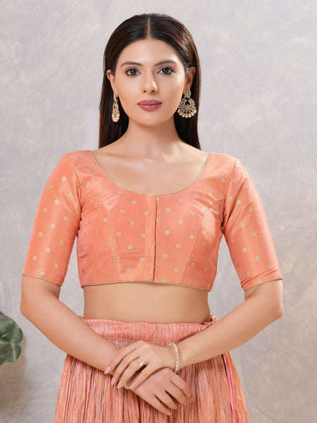 Joban Fashion Women Silk Peach Stitched Blouse