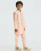 Joban Fashion Kids Island Traditional with a modern touch Nehru Jacket Full Sleeves Kurta, Pyjama Set - Peach - Distacart