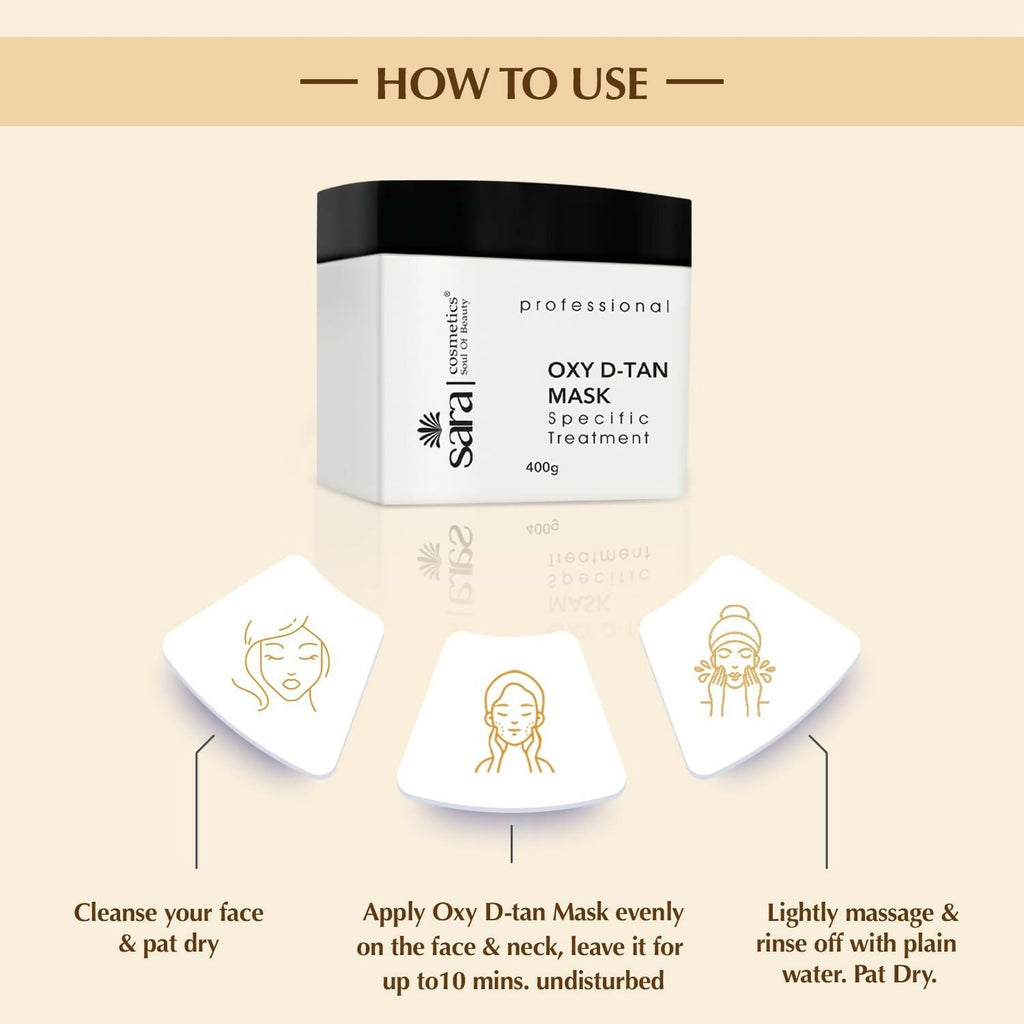 Sara Oxy D-TAN Mask For Instant Tan Removal & Glowing Skin