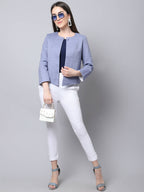Even Apparels Grey 100% Viscose Open Front Statement Women's Jacket - Distacart