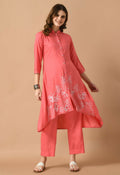 Joban Fashion Coral Cotton Rayon Kurta Set