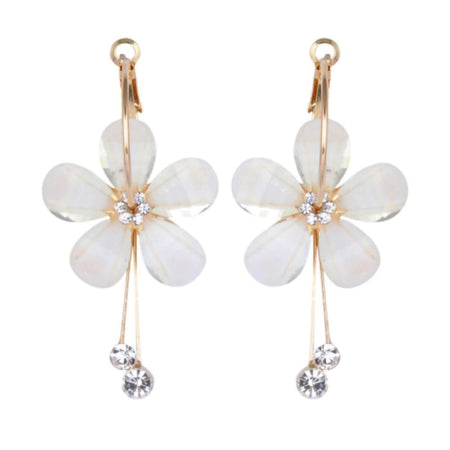 Trendoo Jewelry Gold-Polished Stylish Fancy Party Wear Beige Drops