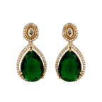 Nuyug 18K Gold Plated Pear Drop Emerald Edge Necklace Set