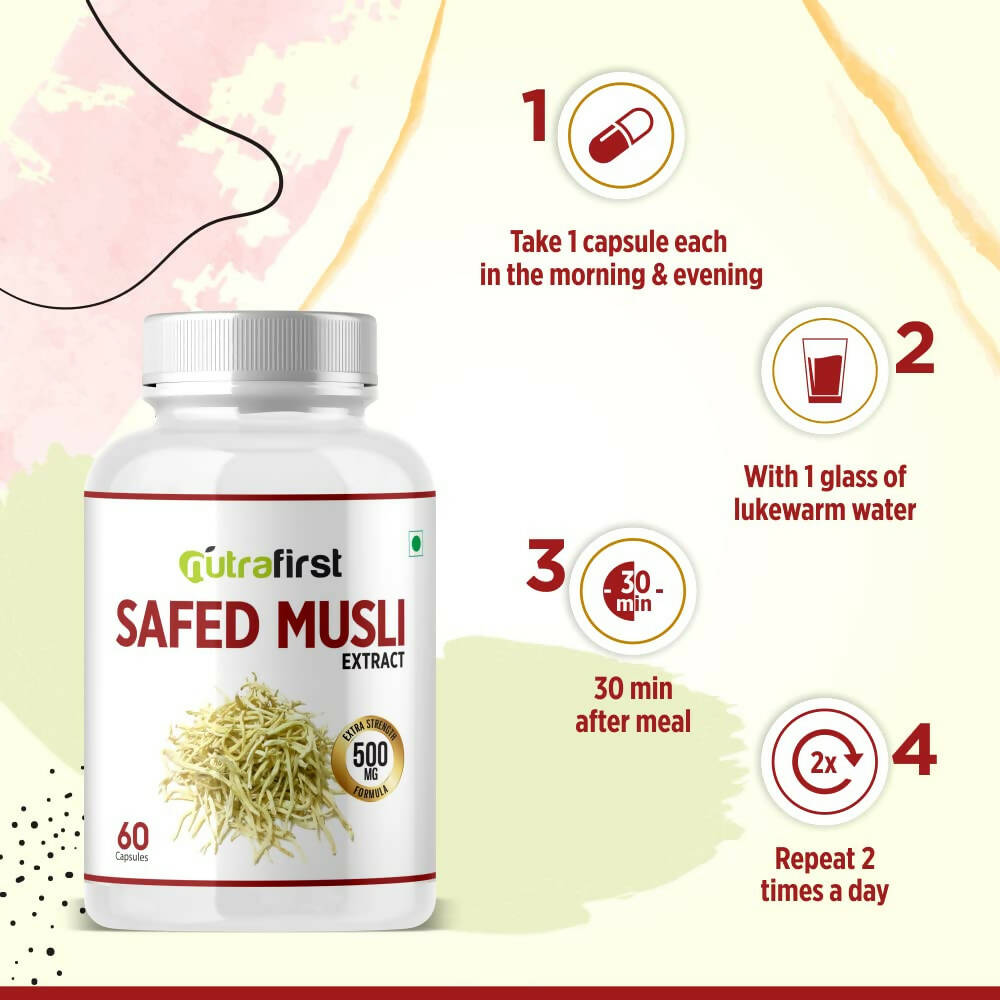 Nutrafirst Safed Musli Extract Capsules - Distacart
