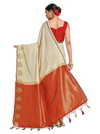 Mimosa Women's Beige Pure Crepe Saree - Distacart