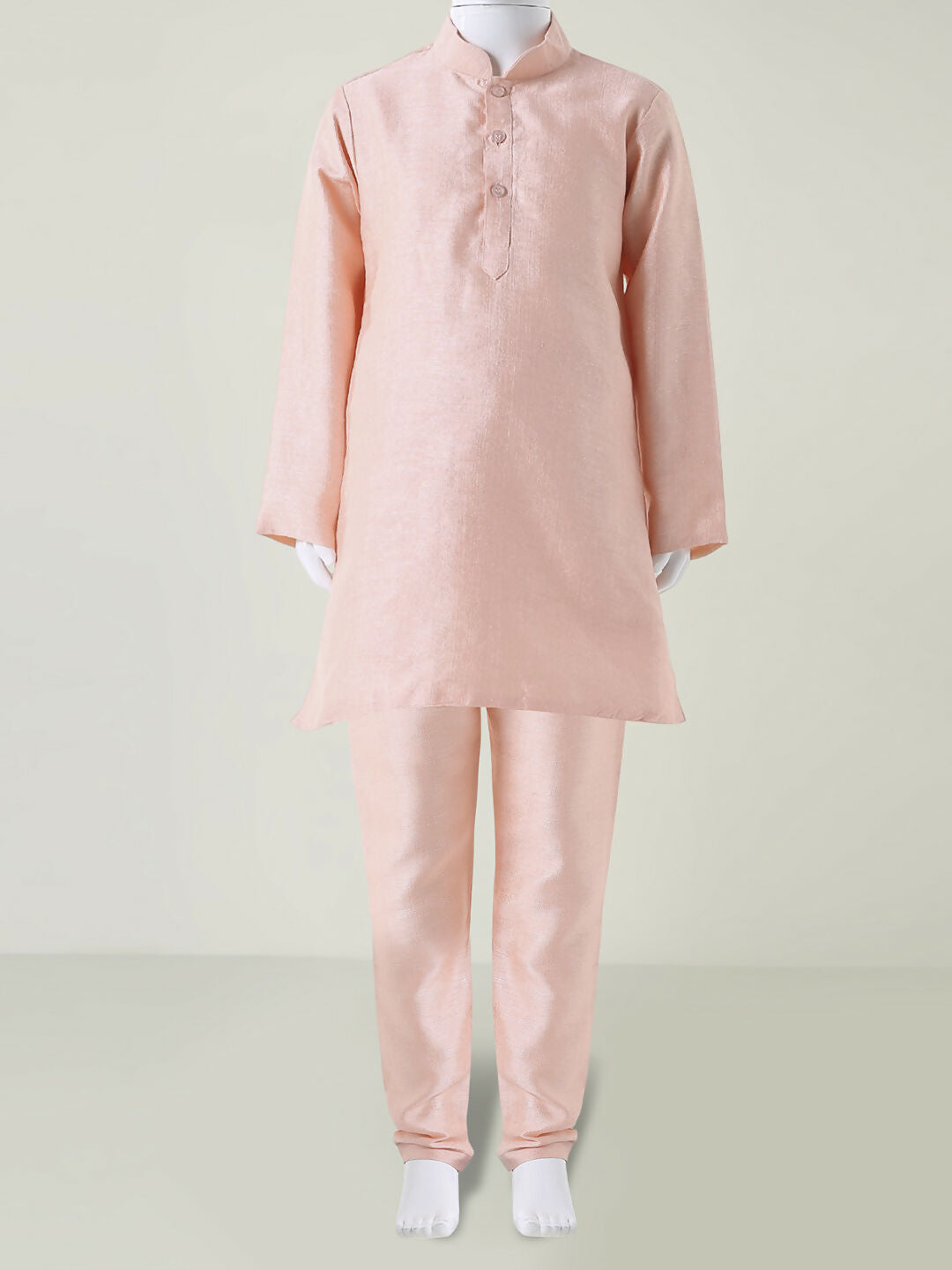 Joban Fashion Kids Island Traditional with a modern touch Nehru Jacket Full Sleeves Kurta, Pyjama Set - Peach - Distacart