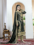 Teeya Creation Black Color Chinnon Silk Embroidery Work Fully Stitched Salwar Suit - Distacart