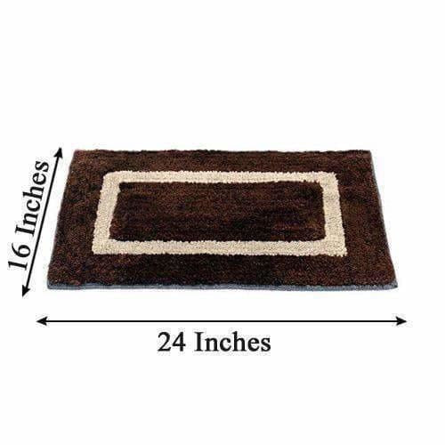 Handicraft Style Eco Series 2 Piece Cotton Blend Door Mat - 16"x24", Grey and Brown