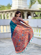 Vedant Vastram Soft Litchi Silk Paithani Jacquard Saree - Teledrama.