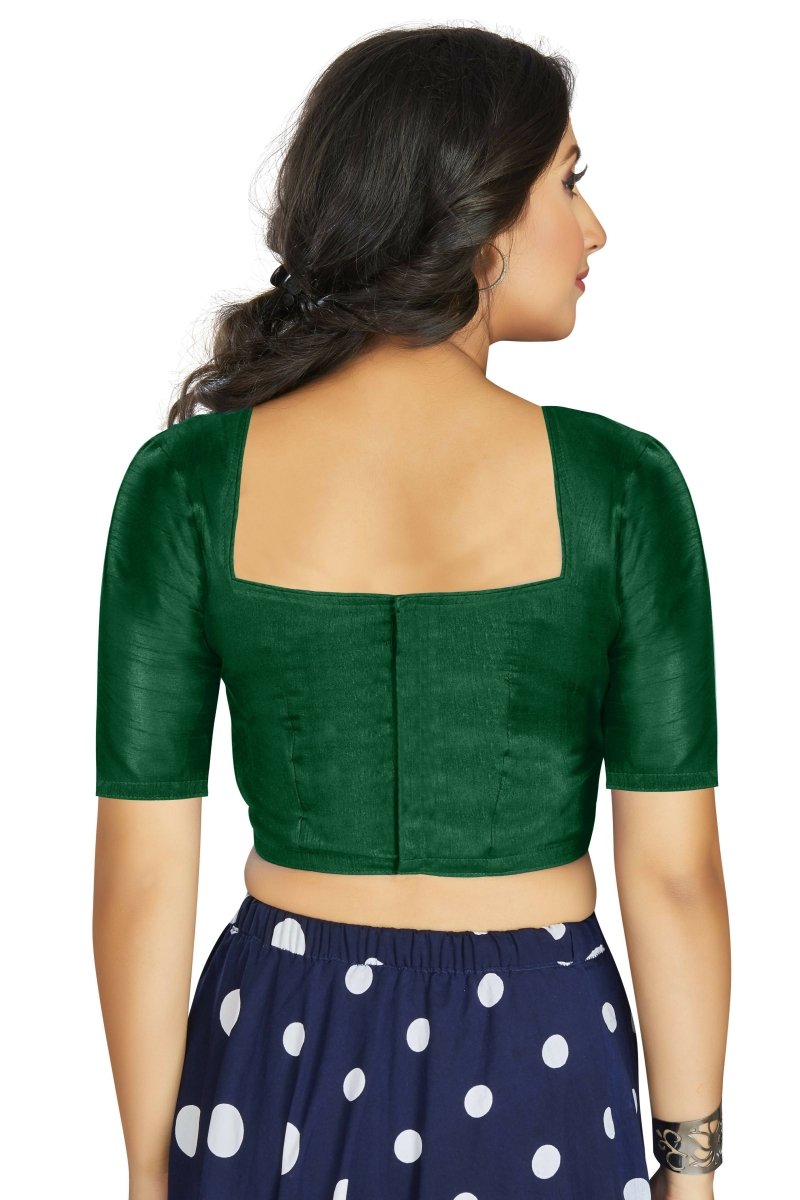 Aastha Fashion Women's Green Art Silk Designer Traditional Readymade Blouse