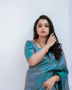 DEIANA'S Beautiful Designer Golden zari Soft Lichi Silk Saree - Pink
