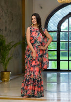 Partywear Designer Green Slime Georgette Fancy Saree - Anbazaar - Distacart