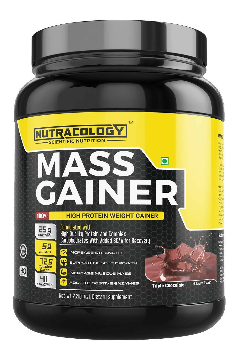 Nutracology Mass Gainer Gain Weight High Protein Weight Gainer With Enzyme Blend