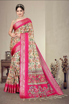 PR Fashion Multi Heavy Rich Cotton Silk Digital Print & Jacquard Saree