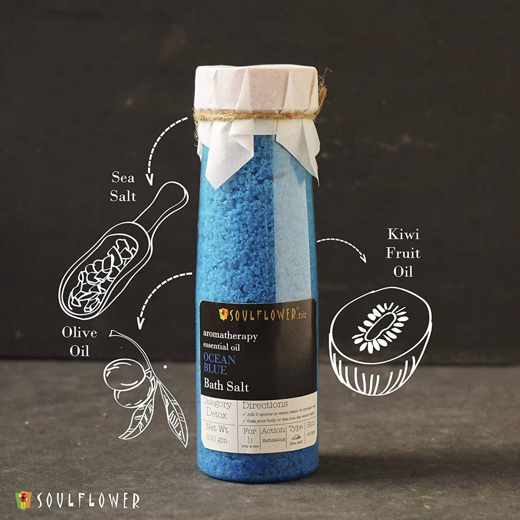 Soulflower Aromatherapy Essential Oil Ocean Blue Bath Salt