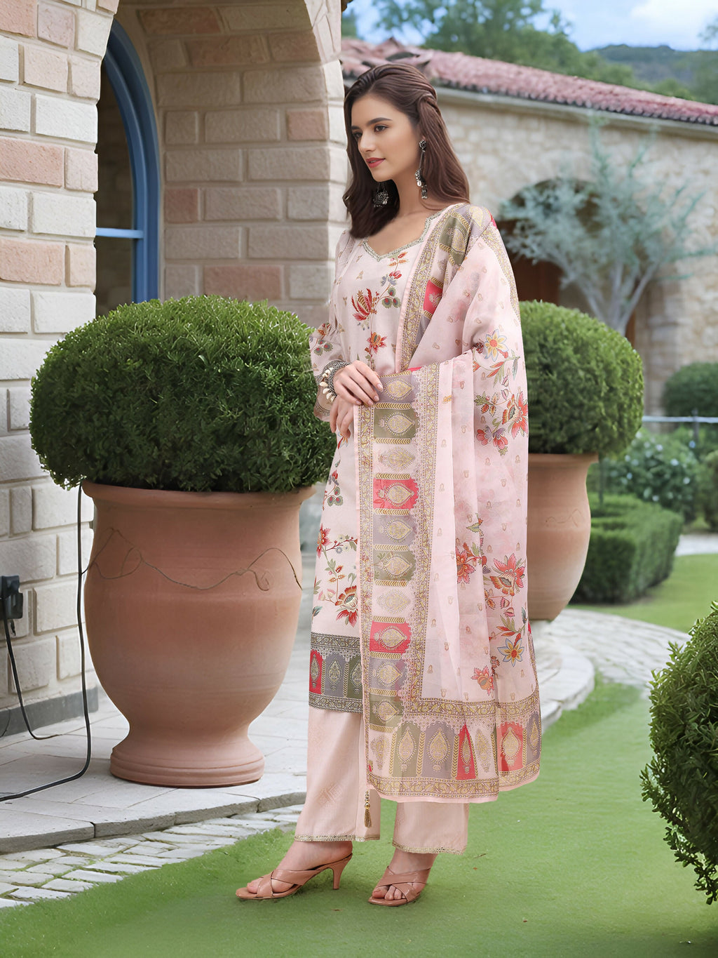 Joban Fashion Off White Position Digital Print With Position Foil Kurta Set - Distacart