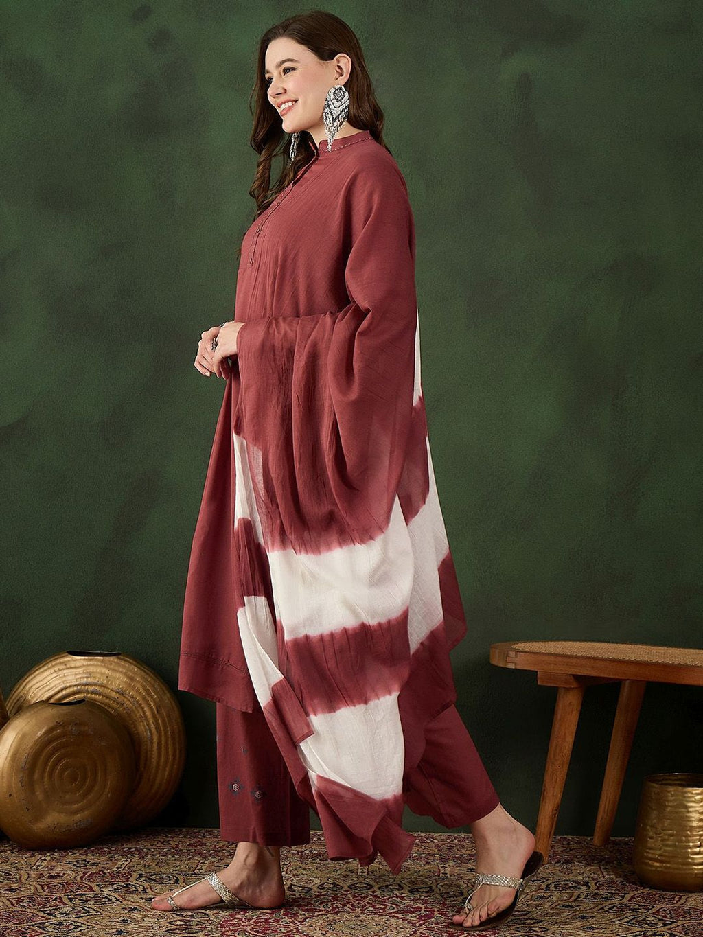 Sangria Pure Cotton Kurta & Trouser With Dupatta