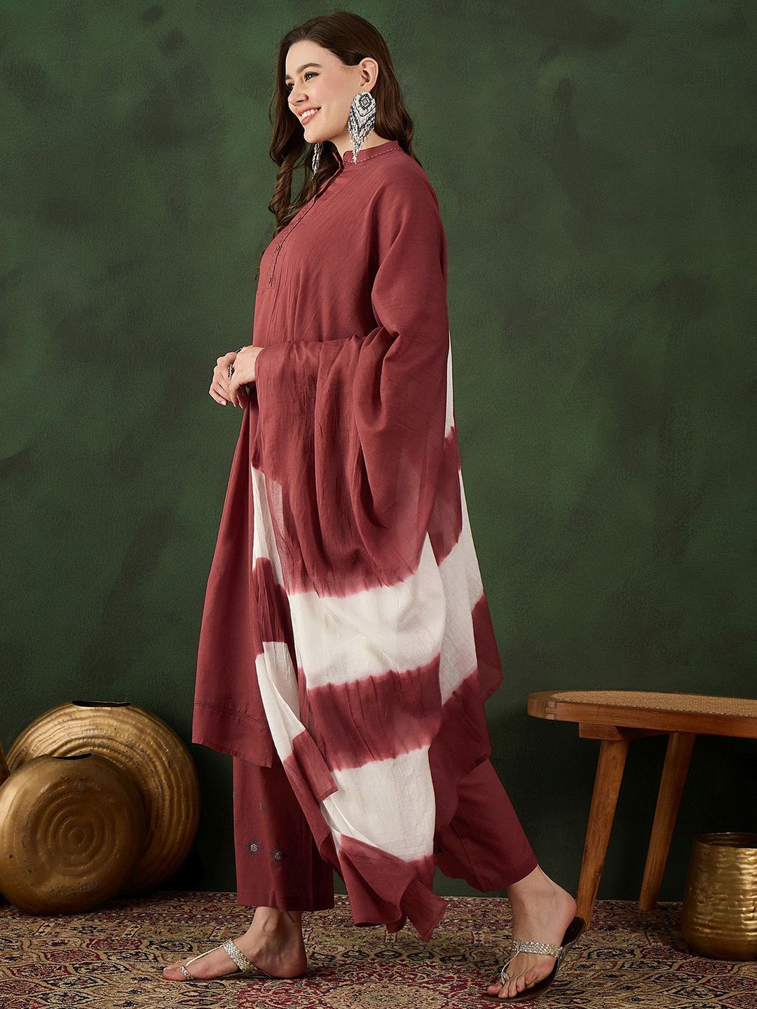 Sangria Pure Cotton Kurta & Trouser With Dupatta