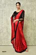 Maroon Silk Solid Designer Saree with Blouse - Purvi