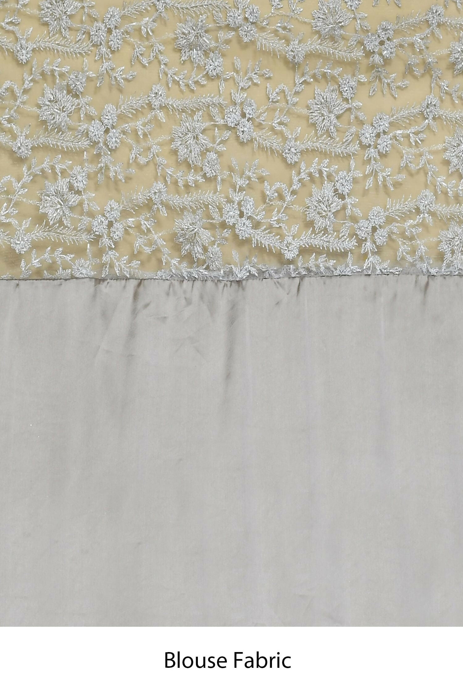 Grey Organza Satin Silk Floral Embroidered Festive Saree - Nimaya Denzy