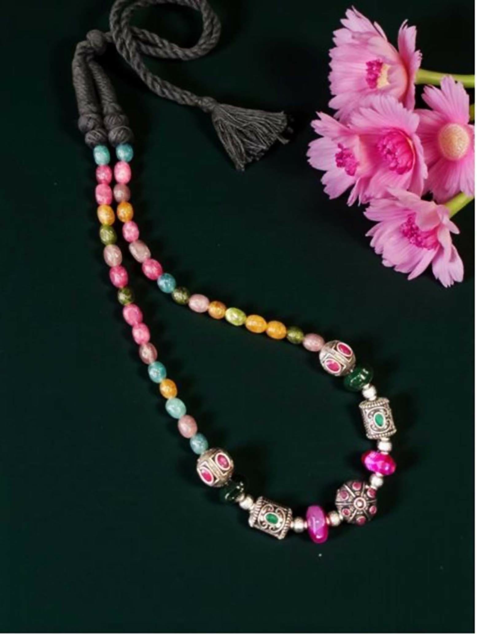 Joban Fashion Women Multi Victorian Beads Necklace With Violet Quartz Beads - Distacart