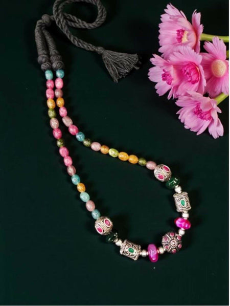 Joban Fashion Women Multi Victorian Beads Necklace With Violet Quartz Beads