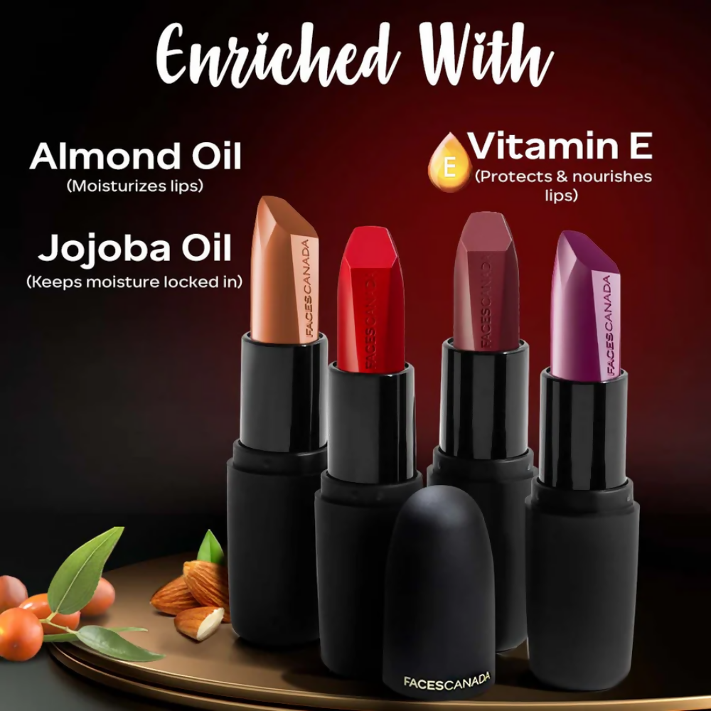 Faces Canada Weightless Matte Finish Lipstick - Hot Plum 24 - Distacart