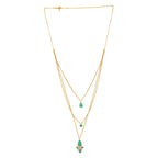 Nuyug 18k Trio Pendant Gold Anti Tarnish Necklace