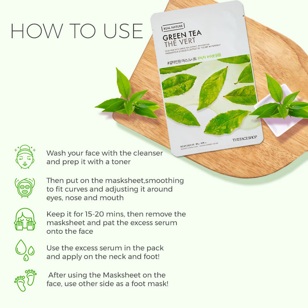 The Face Shop Real Nature Green Tea Face Mask - Distacart