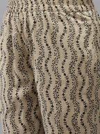 Yufta Women Beige Ethnic motifs Printed Kurta with Trouser & With Dupatta